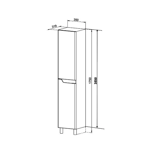 Шкаф-пенал Orange TOPLINE-Milano PM35-05KU универсальный Шкаф-пенал Orange TOPLINE-Milano PM35-05KU универсальный