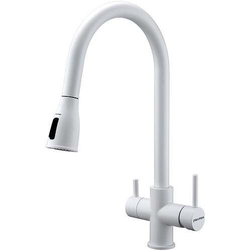 Смеситель для кухни Paulmark LANGE белый матовый La214212-WH Смеситель для кухни Paulmark LANGE белый матовый La214212-WH