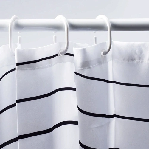 Штора для ванны WasserKRAFT Donau SC-24101 черный/белый Штора для ванны WasserKRAFT Donau SC-24101 черный/белый