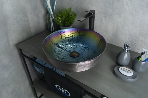 Раковина Gid D1315h107 53332 накладная цветная 41.5x41.5x13.5 Раковина Gid D1315h107 53332 накладная цветная 41.5x41.5x13.5