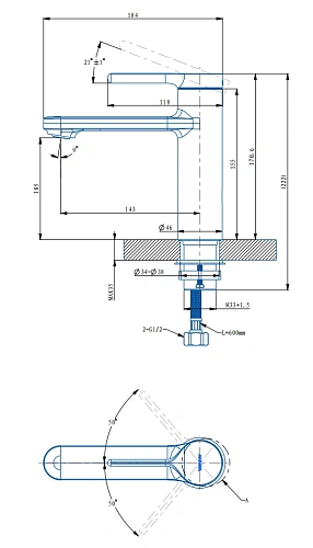 Смеситель для раковины ARROW N11M6071CP, хром Смеситель для раковины ARROW N11M6071CP, хром