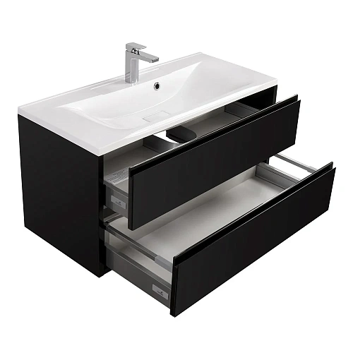 Тумба под раковину Aquaton Римини 100 черный 1A134501RN950 Тумба под раковину Aquaton Римини 100 черный 1A134501RN950