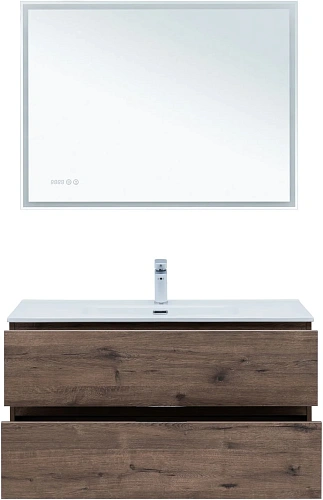 Тумба под раковину Aquanet Алвита New 100 2 ящика, дуб веллингтон табак 00334188 подвесная Тумба под раковину Aquanet Алвита New 100 2 ящика, дуб веллингтон табак 00334188 подвесная