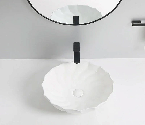 Раковина CeramaLux 9073 накладная, белый Раковина CeramaLux 9073 накладная, белый