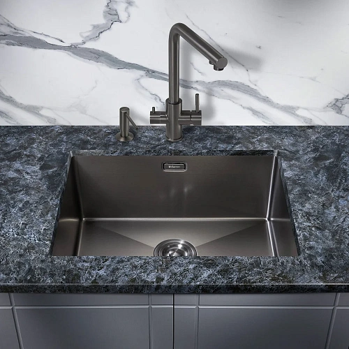 Кухонная мойка Milacio Denia 58 Steel (MC.77459) сталь воронёная Кухонная мойка Milacio Denia 58 Steel (MC.77459) сталь воронёная