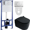 Комплект Унитаз подвесной STWORKI Ноттвиль SETK3104-2616 безободковый, с микролифтом, черный + Систе 587865