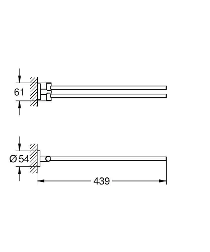 Полотенцедержатель GROHE Essentials (40371001) двойной, хром Полотенцедержатель GROHE Essentials (40371001) двойной, хром