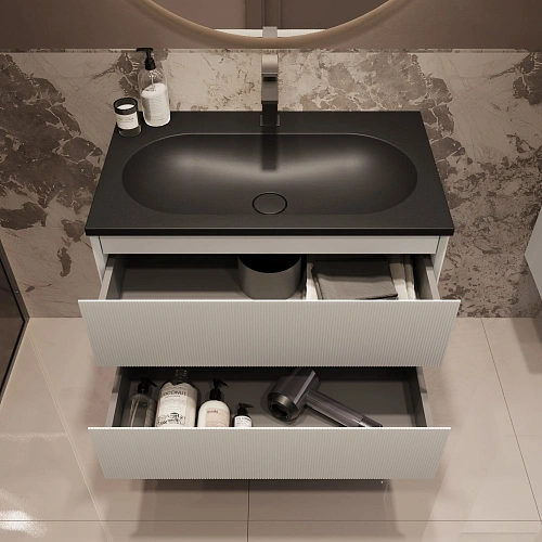 Тумба под раковину Vincea Welle 800 подвесная, белый матовый софт-тач Тумба под раковину Vincea Welle 800 подвесная, белый матовый софт-тач