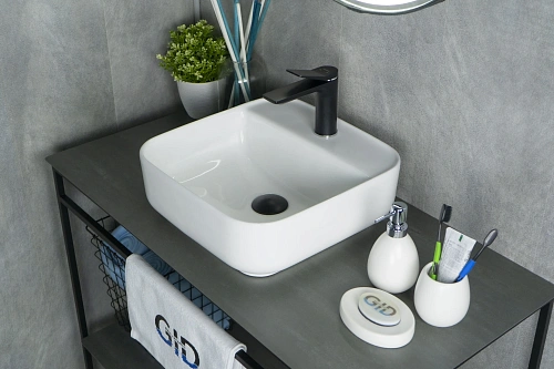 Раковина Gid N9044 51165 накладная белая 38.5x38.5x14 Раковина Gid N9044 51165 накладная белая 38.5x38.5x14