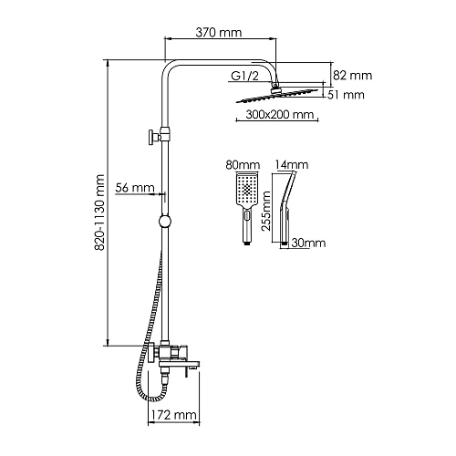 Душевая система WasserKRAFT A177.069.126.010.CH хром Душевая система WasserKRAFT A177.069.126.010.CH хром
