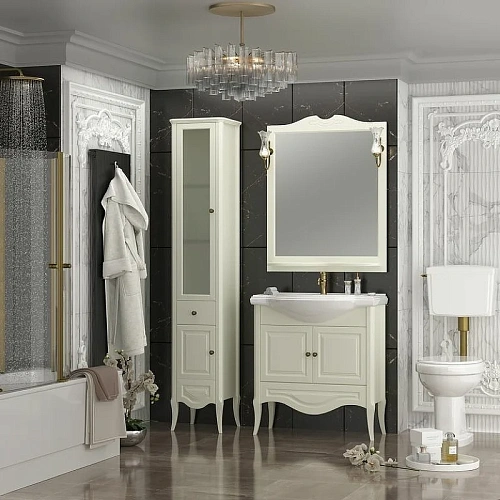 Шкаф-пенал Opadiris Брунелла, слоновая кость, левый 00-00004351 Шкаф-пенал Opadiris Брунелла, слоновая кость, левый 00-00004351