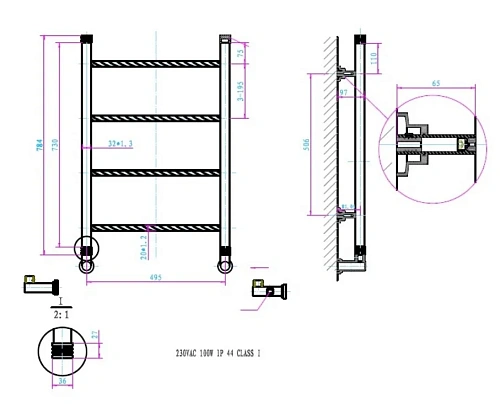 Полотенцесушитель электрический Boheme Provanse 708 Полотенцесушитель электрический Boheme Provanse 708