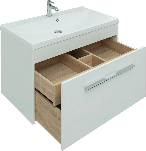 Тумба под раковину Aquanet Августа 90 белый (ручка хром) 00274019 Тумба под раковину Aquanet Августа 90 белый (ручка хром) 00274019