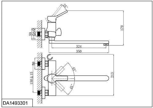 Смеситель для ванны D&K Rhein Dusseldorf (DA1493301) Смеситель для ванны D&K Rhein Dusseldorf (DA1493301)