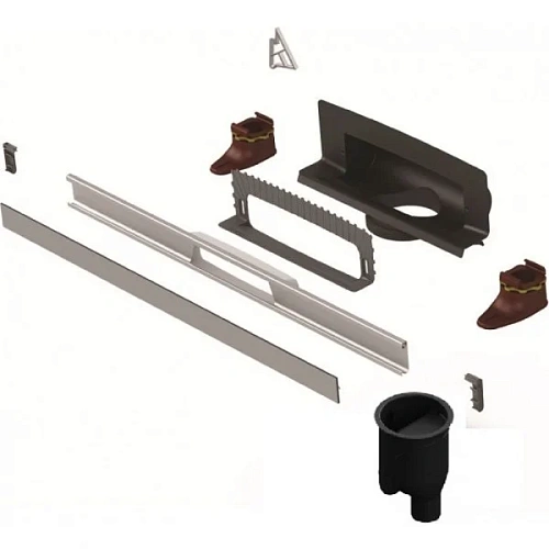 Душевой лоток BERGES WALL 600 пристенный, золото глянец, S-сифон D50/105 H50 вертикальный 092056 Душевой лоток BERGES WALL 600 пристенный, золото глянец, S-сифон D50/105 H50 вертикальный 092056