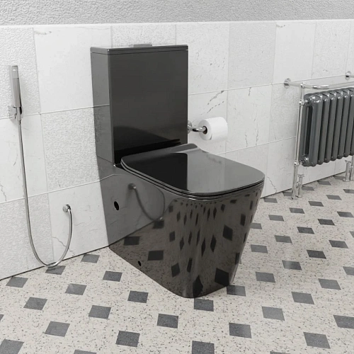 Унитаз напольный CeramaLux NS-2170-18 черный с крышкой микролифт Унитаз напольный CeramaLux NS-2170-18 черный с крышкой микролифт