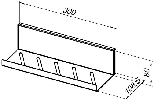 Полка Aquanet Магнум 30x80 черная матовая, открытая 00302224 Полка Aquanet Магнум 30x80 черная матовая, открытая 00302224