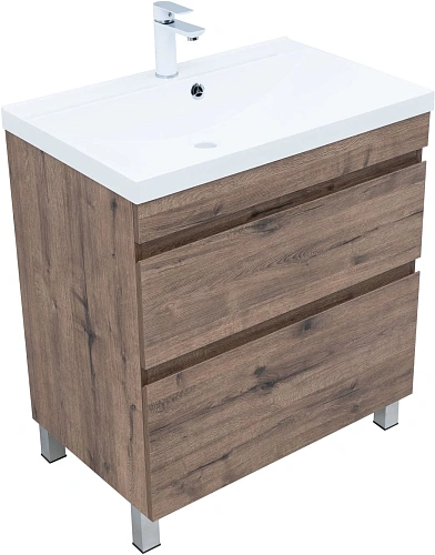 Тумба под раковину Aquanet Нота New 75 00344142 напольная, дуб веллингтон табак Тумба под раковину Aquanet Нота New 75 00344142 напольная, дуб веллингтон табак
