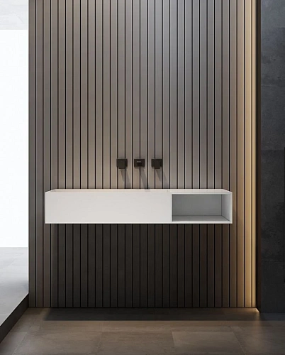 Тумба с раковиной ABBER Stein AS2640-1.2 R подвесная, белая матовая Тумба с раковиной ABBER Stein AS2640-1.2 R подвесная, белая матовая