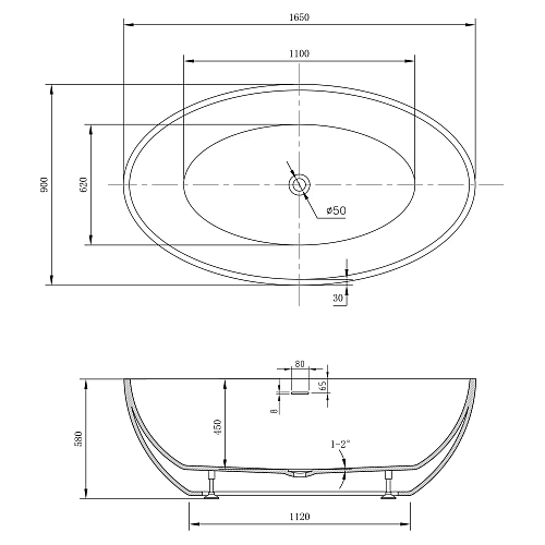 Акриловая ванна ABBER AB9249-1.6 белая Акриловая ванна ABBER AB9249-1.6 белая