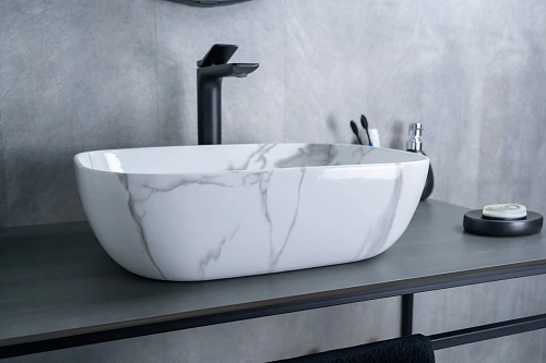 Раковина Gid Mnc333C 54469 накладная под камень глянцевая 46x32.5x13.5 Раковина Gid Mnc333C 54469 накладная под камень глянцевая 46x32.5x13.5