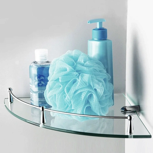 Полка WasserKRAFT K-544 стеклянная угловая хром Полка WasserKRAFT K-544 стеклянная угловая хром