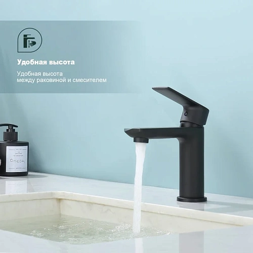 Смеситель для раковины Splenka S05.12.06 с гигиеническим душем, черный Смеситель для раковины Splenka S05.12.06 с гигиеническим душем, черный