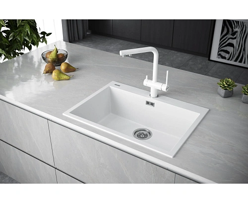 Кухонная мойка Paulmark DECORATION 76 PM937650-WH, WHITE, 760х500 мм Кухонная мойка Paulmark DECORATION 76 PM937650-WH, WHITE, 760х500 мм