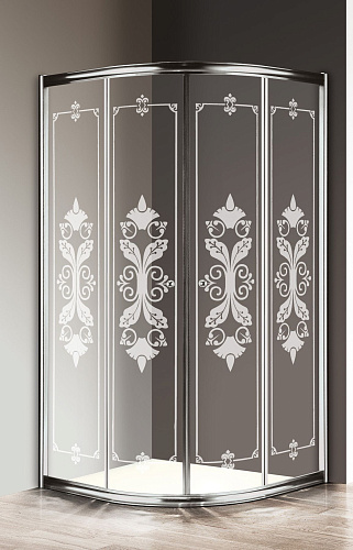 Душевой уголок CEZARES GIUBILEO-R-2-90-SCORREVOLE-CP-Cr 90x90см стекло с узором, профиль хром Душевой уголок CEZARES GIUBILEO-R-2-90-SCORREVOLE-CP-Cr 90x90см стекло с узором, профиль хром