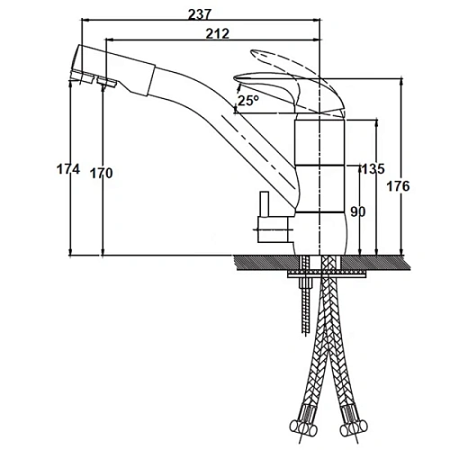Смеситель для кухни Kaiser Safira 15066-3 Gold/Brass Смеситель для кухни Kaiser Safira 15066-3 Gold/Brass