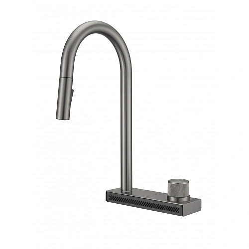 Смеситель для кухни Milacio Ultra (MCU.556.GM) с вытяжной лейкой, сталь воронёная Смеситель для кухни Milacio Ultra (MCU.556.GM) с вытяжной лейкой, сталь воронёная