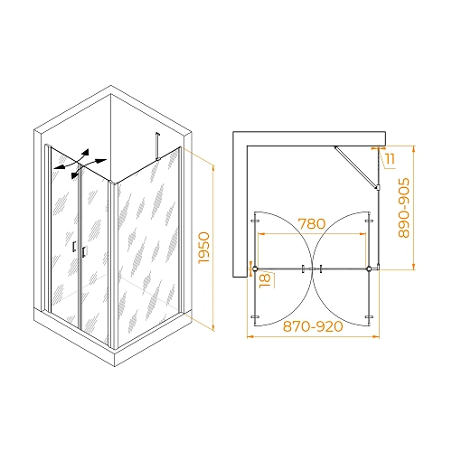 Душевой уголок RGW PA-134 (PA-104+Z-050-2+O-204) 900x900 мм 060813499-11 хром Easy Clean Душевой уголок RGW PA-134 (PA-104+Z-050-2+O-204) 900x900 мм 060813499-11 хром Easy Clean