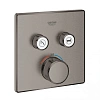 Смеситель для ванны Grohe Grohtherm SmartControl, квадратная розетка, термостатический, 2 кнопки упр 29124AL0 Смеситель для ванны Grohe Grohtherm SmartControl, квадратная розетка, термостатический, 2 кнопки упр 29124AL0