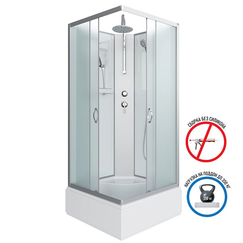 Душевая кабина Niagara Classic NG-1108-14BKT (900х900х2100) средний поддон (26см) стекло матовое с полкой 11081424BKT Душевая кабина Niagara Classic NG-1108-14BKT (900х900х2100) средний поддон (26см) стекло матовое с полкой 11081424BKT