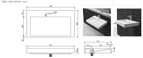 Столешница Armadi Art FLAT 80см 859-080 Столешница Armadi Art FLAT 80см 859-080