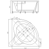 Акриловая ванна Aquatek УМА угловая 145x145 см UMA145-0000001 Акриловая ванна Aquatek УМА угловая 145x145 см UMA145-0000001