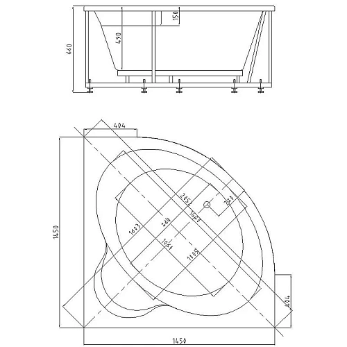 Акриловая ванна Aquatek УМА угловая 145x145 см UMA145-0000001 Акриловая ванна Aquatek УМА угловая 145x145 см UMA145-0000001
