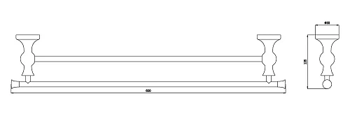Полотенцедержатель Rush Crete CR35532 60 см двойной Полотенцедержатель Rush Crete CR35532 60 см двойной