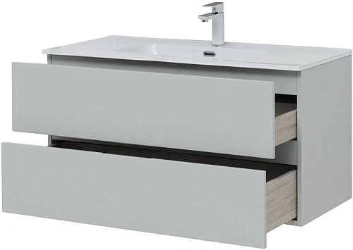 Тумба под раковину Aquanet Алвита New 100 2 ящика, серый 00277520 Тумба под раковину Aquanet Алвита New 100 2 ящика, серый 00277520