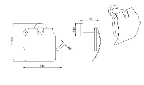 Держатель туалетной бумаги Aquatek ВЕГА AQ4009BGM оружейная сталь Держатель туалетной бумаги Aquatek ВЕГА AQ4009BGM оружейная сталь