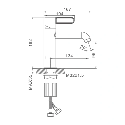 Смеситель для раковины Splenka S03.10.06, черный Смеситель для раковины Splenka S03.10.06, черный