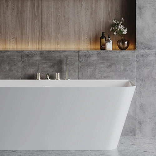 Смеситель на борт ванны AQUAme Siena AQM6219BN никель шлифованный Смеситель на борт ванны AQUAme Siena AQM6219BN никель шлифованный