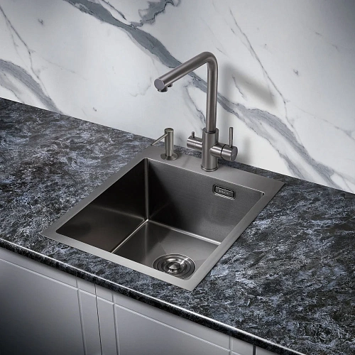 Кухонная мойка Milacio Denia 41 Steel (MC.77469) сталь воронёная Кухонная мойка Milacio Denia 41 Steel (MC.77469) сталь воронёная