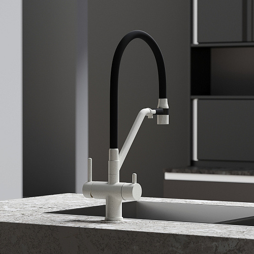 Смеситель для кухни Sancos Dora SC4003GR под фильтр, белый гранит Смеситель для кухни Sancos Dora SC4003GR под фильтр, белый гранит