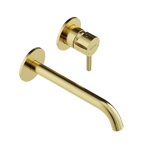 Смеситель для раковины Sancos Etna SC9004BG с внутренней частью, брашированное золото, PVD покрытие Смеситель для раковины Sancos Etna SC9004BG с внутренней частью, брашированное золото, PVD покрытие