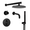 Душевая система Paini Cox 78PZSET36911THSHBATH с термостатом, черный матовый