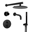 Душевая система Paini Cox 78PZSET36911THSHBATH с термостатом, черный матовый Душевая система Paini Cox 78PZSET36911THSHBATH с термостатом, черный матовый
