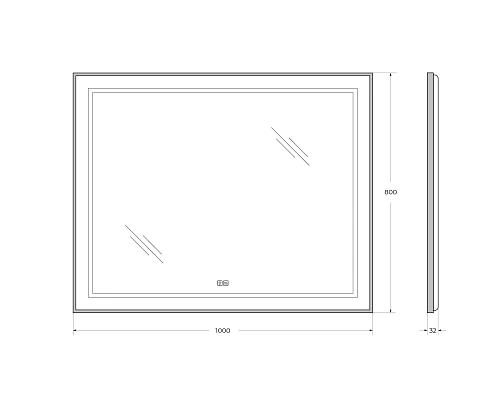 Зеркало BelBagno SPC-KRAFT-1000-800-LED-TCH-WARM-NERO 1000x32x800 мм с подсветкой сенсорным выключателем и подогревом Зеркало BelBagno SPC-KRAFT-1000-800-LED-TCH-WARM-NERO 1000x32x800 мм с подсветкой сенсорным выключателем и подогревом