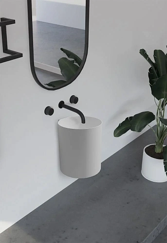 Раковина ABBER Stein AS2624 подвесная, белая матовая Раковина ABBER Stein AS2624 подвесная, белая матовая