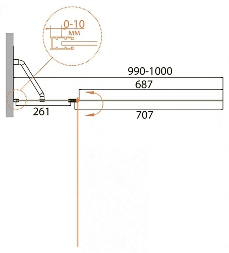 Шторка на ванну CEZARES RELAX-V-11-100/140-P-Bi-L Шторка на ванну CEZARES RELAX-V-11-100/140-P-Bi-L